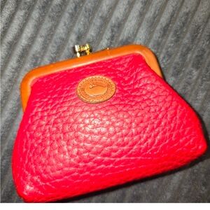 EUC VTG DOONEY & BOURKE RED KISS-LOCK COIN PURSE